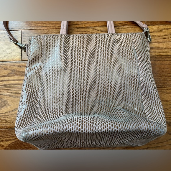 Sorail New York Dusty Rose Pink Leather Snakeskin Shoulder/Crossbody Bag - Picture 4 of 14